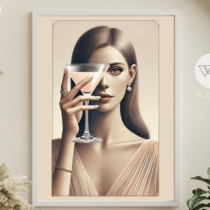 Romantic Art Deco Digital Download Poster -Printable Wall Art, Vintage Painting, Elegant Home Decor, Gift Idea, Feminine art, Art Deco print