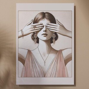Romantic Art Deco Digital Download Poster -Printable Wall Art, Vintage Painting, Elegant Home Decor, Gift Idea, Feminine art, Art Deco print