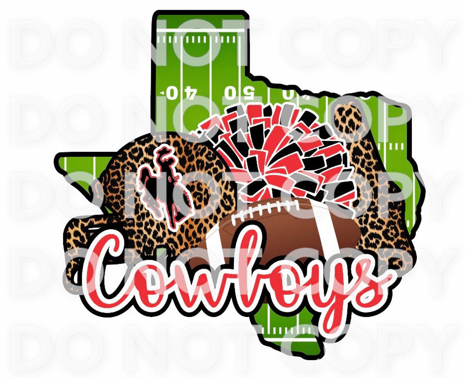 Premont Cowboys Football Leopard Etsy