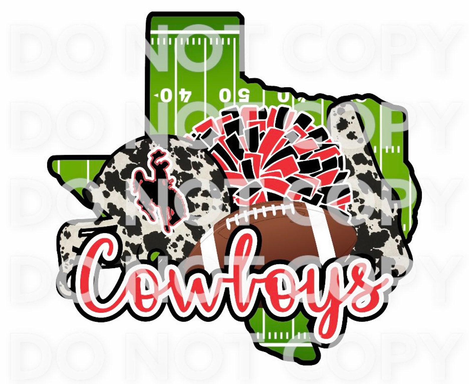 Premont Cowboys Football Cowhide Etsy