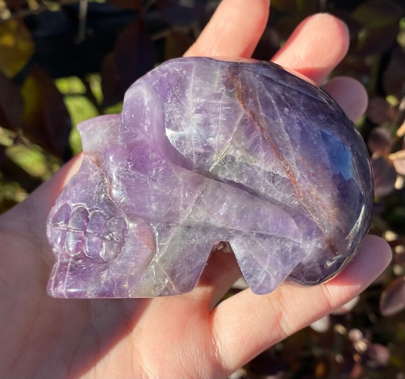 Chevron Amethyst Quartz Skull 2\u201dx 1.5\u201d
