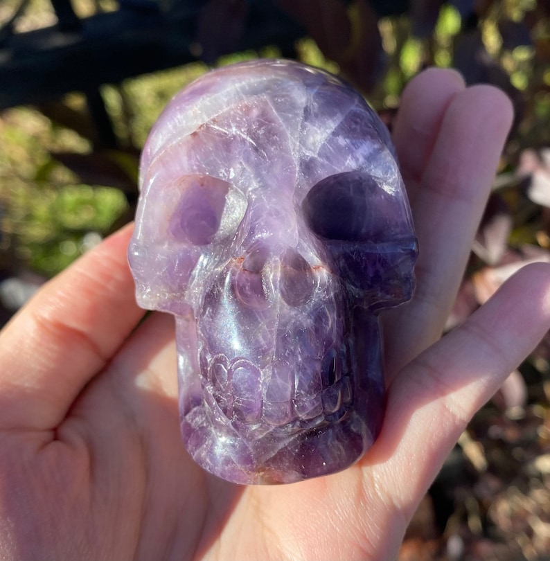 Chevron Amethyst Quartz Skull 2\u201dx 1.5\u201d