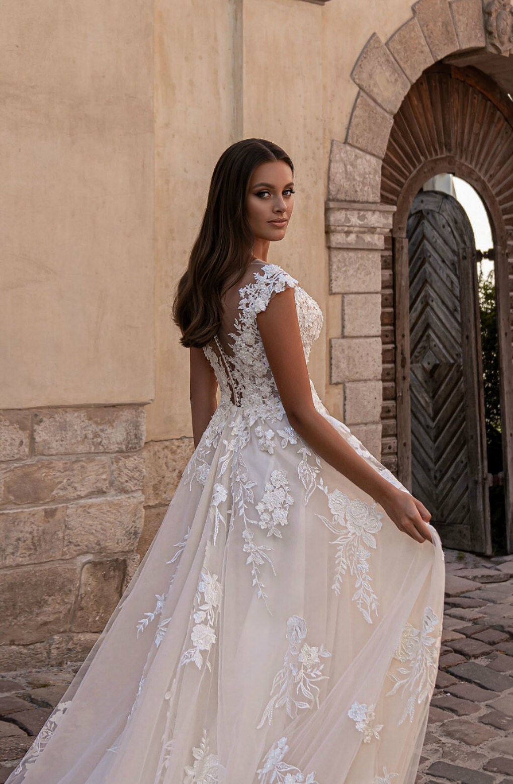 Rustic Wedding Dress Lace Wedding Dress Fairy Wedding Dress Etsy