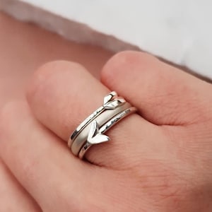 Love & Arrow Stacking Ring Set | Stacker rings | Minimal jewellery | Minimalistic ring | Stackable jewelry | Textured ring | Friendship ring