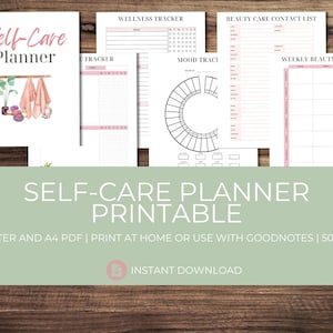 Self-Care Planner Printable | Self-Love Journal | Wellness Planner | Mood Tracker