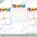 Kids Lunch Planner Printable-meal Planning-school Lunches-lunch Menu ...