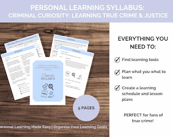 True Crime Study Guide: Criminology Syllabus, Printable PDF