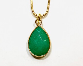 Jade Natural Gemstone,Jade Water Drop Necklace A Crystal Jade Necklace