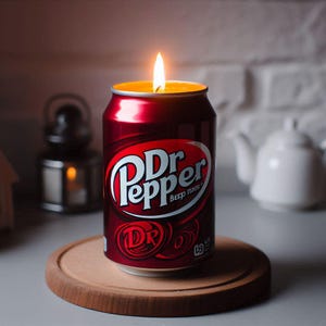 Dr Pepper Can Candle -Hand Poured, Vegan Friendly, Sustainable, & Cruelty Free.
