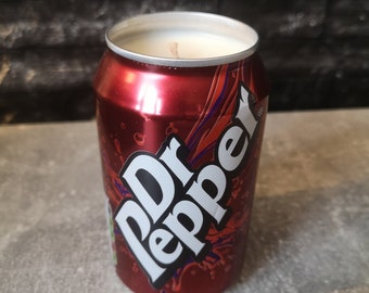 Dr Pepper Can Candle -Hand Poured, Vegan Friendly, Sustainable, & Cruelty Free.