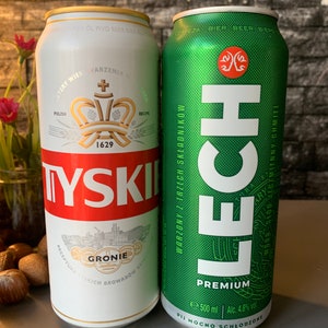 Polish Beer Candle (Tyskie/Lech)-Hand Poured, Vegan Friendly, Sustainable, & Cruelty Free.
