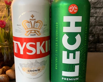 Polish Beer Candle (Tyskie/Lech)-Hand Poured, Vegan Friendly, Sustainable, & Cruelty Free.