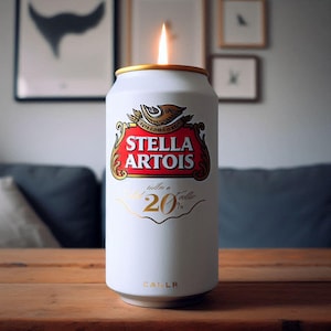 St*lla Arto*s Can Candle -Hand Poured, Vegan Friendly, Sustainable, & Cruelty Free.