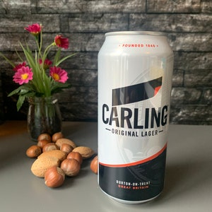 Carling Lager Can Candle -Hand Poured, Vegan Friendly, Sustainable, & Cruelty Free.