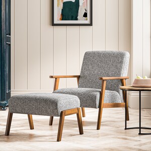 Harris Tweed Herringbone Denim Joran Footstool