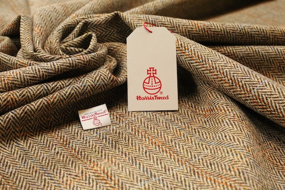 Authentic Harris Tweed Brown Fabric by Metre, Herringbone Material Suitable  for Upholstery, Curtains and Craft Work Various Sizes, Labels -  Ireland