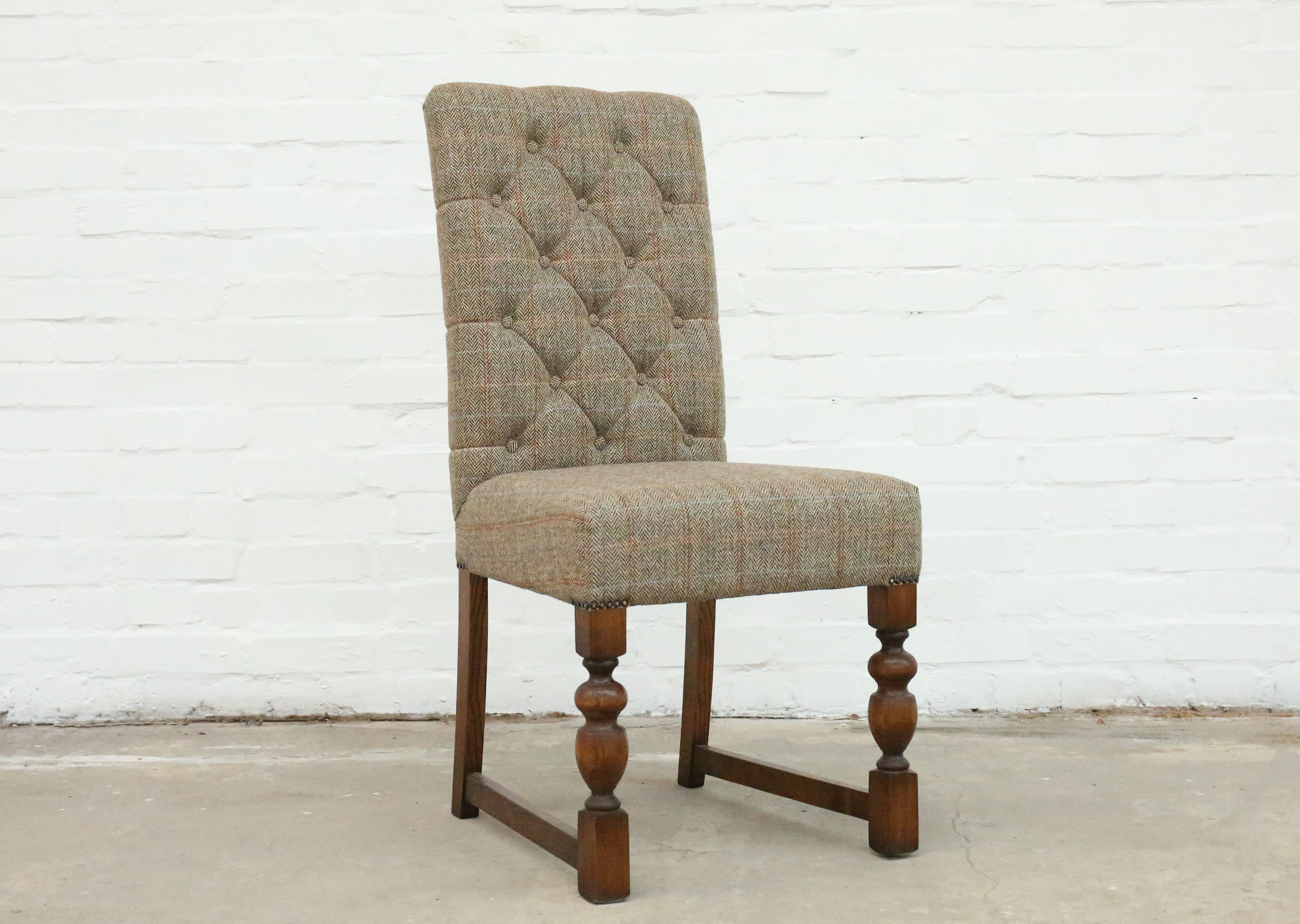 Two Harris Tweed Dining Chairs Etsy UK