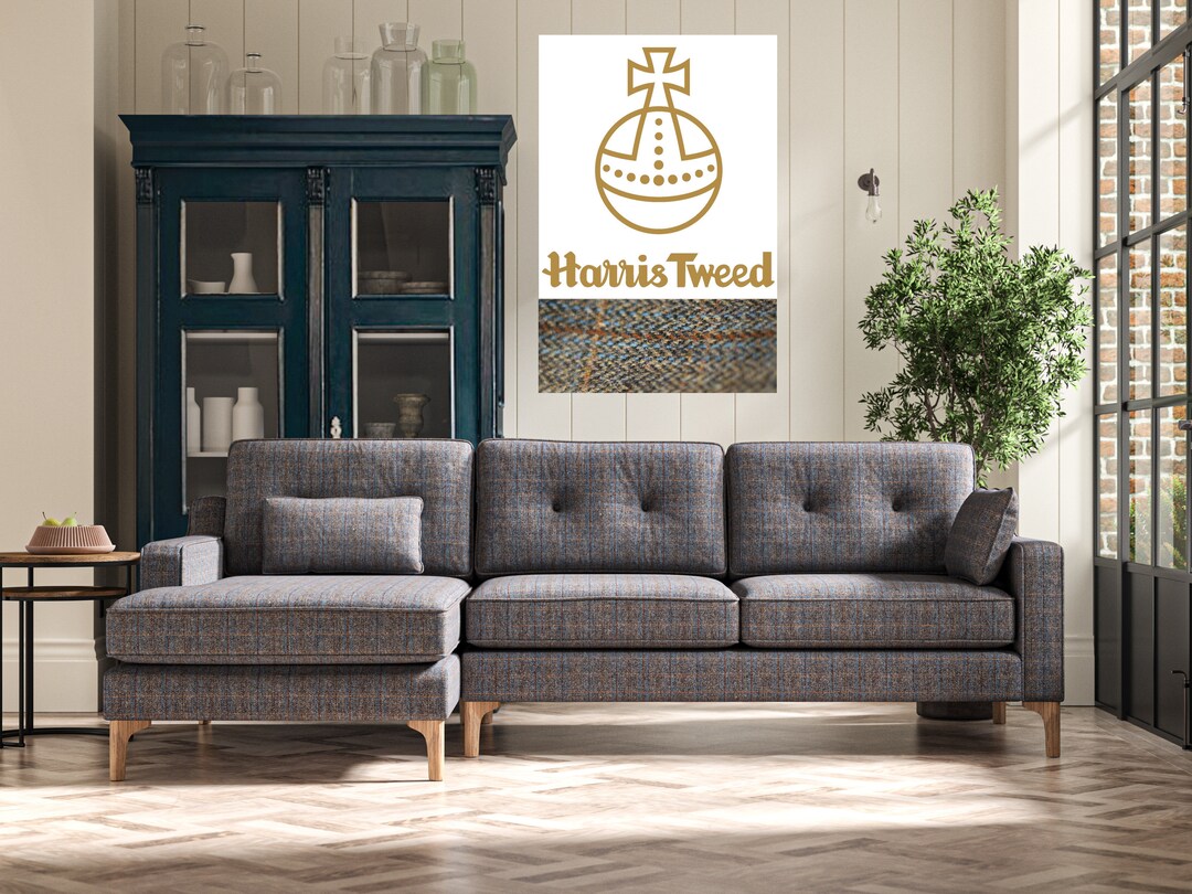 Gray tweed sofa discount