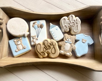 Ours en peluche baby shower cookie douzaine