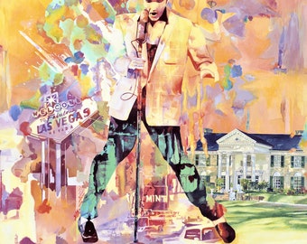 Elvis 'Jailhouse Rock' Art Print: Vegas & Graceland Retro Wall Decor