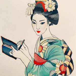  Japanese Art Geisha Girl Luggage Tags Privacy Cover Id