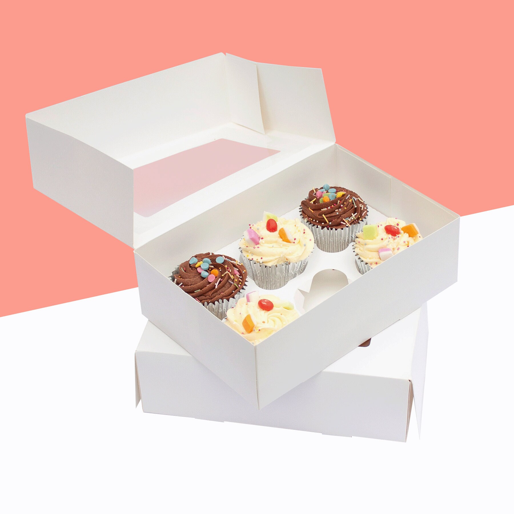 Scatole in plastica trasparente per cupcake confezioni da forno da asporto contenitore per muffin eco-friendly