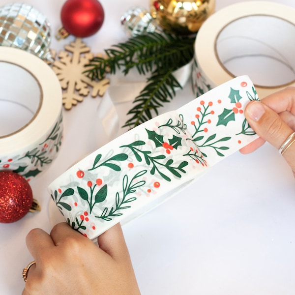 Ruban adhésif de Noël, Noël, festif, ruban adhésif pour colis, papier d'aluminium, emballage, ruban adhésif, plan d'emballage