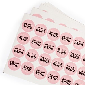 Pegatinas - 120 x Rosa y Negro No doblar pegatinas, Embalaje, Bonitas pegatinas, Correo, Frágil, Pequeñas empresas