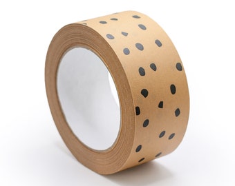 Cinta de embalaje - Lunares negros en Kraft, Cinta ecológica, Papel reciclado, Packplan