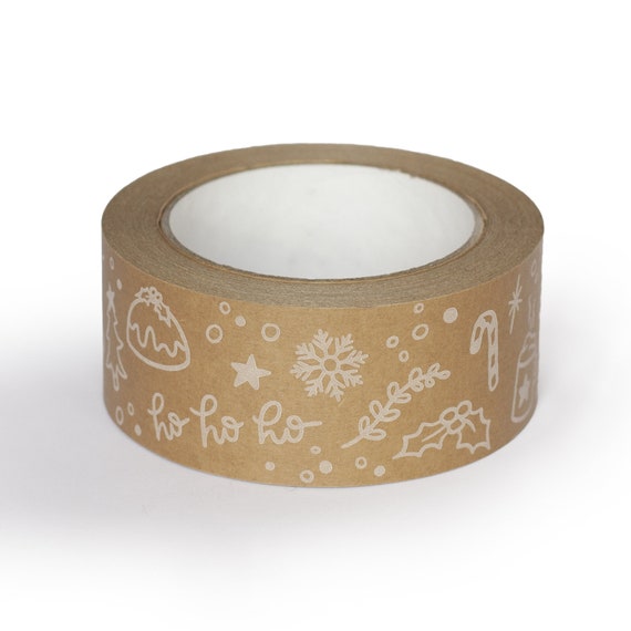 Christmas Tape, Kraft Tape, Festive, Sticky Tape, Gifts, Packaging, Boxes,  Stickers, Labels, Washi Tape 