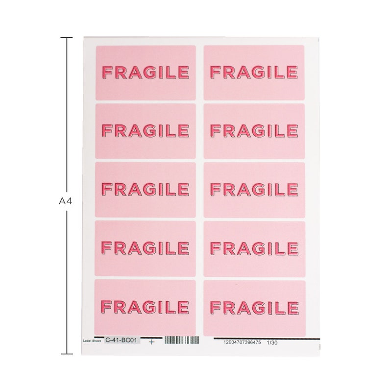 100 X Pink Fragile Stickers Packaging Boxes Sticky Parcels Etsy UK