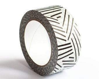 Paper Tape - Printed white hatch tape,white tape,packaging,pattern,designer tape, sticky tape,recycled,tape,designer,box tape,sealing tape