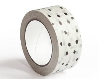 Packing Tape - Printed white polka dot,packaging,pattern,designer tape, sticky tape,tape,designer,box tape