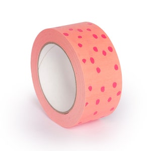 Packband mit rosa Punkten, Packband, Verpackung, Klebeband, Klebeband, Aufkleber, Klebeband aus recyceltem Papier