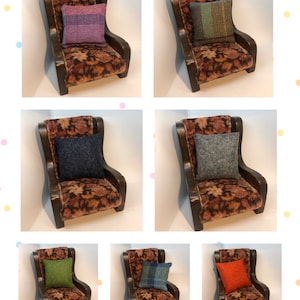 Luxury British wool cushions for dolls 1:6 scale sofa cushions