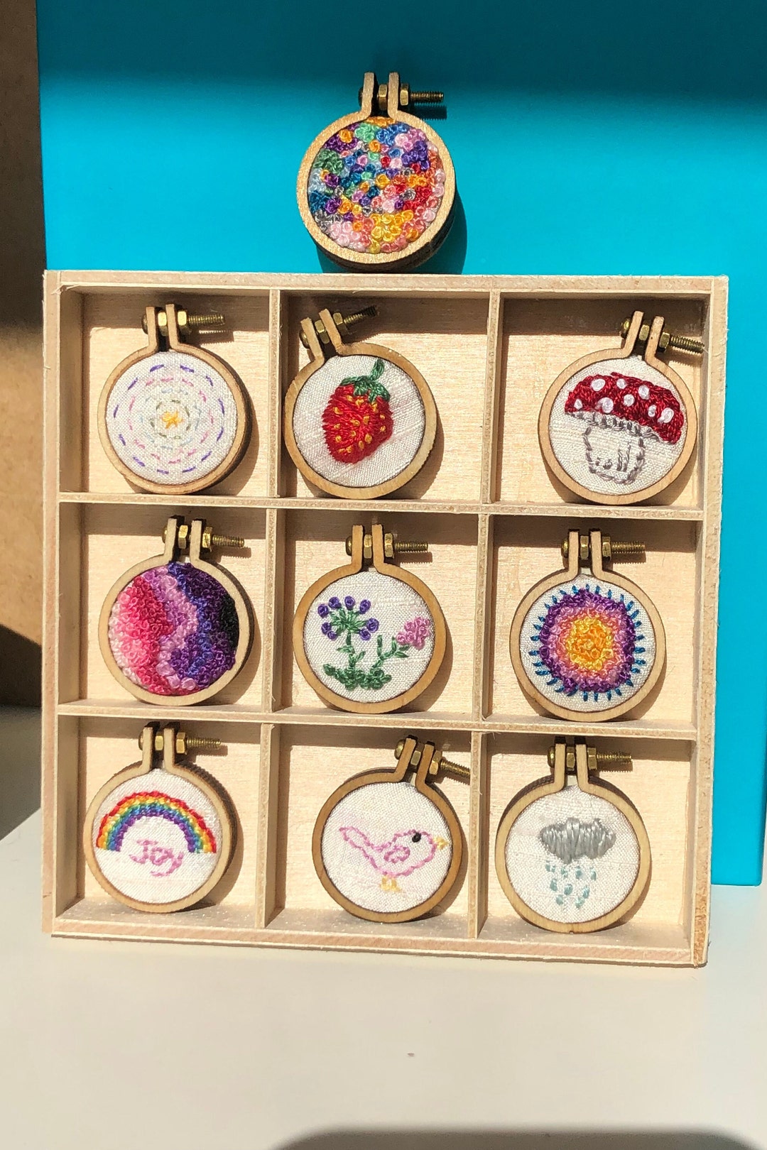 Matsya hand embroidered hoops