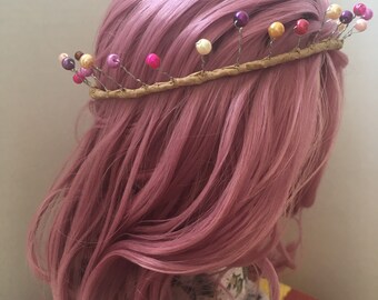 Beaded and floral crowns for Blythe dolls. Handmade OOAK hair accessory various colours and flowers