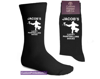 Personalised Lucky Paintballing Socks, Paint Ball Gift - Gift for Paint Baller -  Gift for Her / Him - Paint Ball accessories gifts