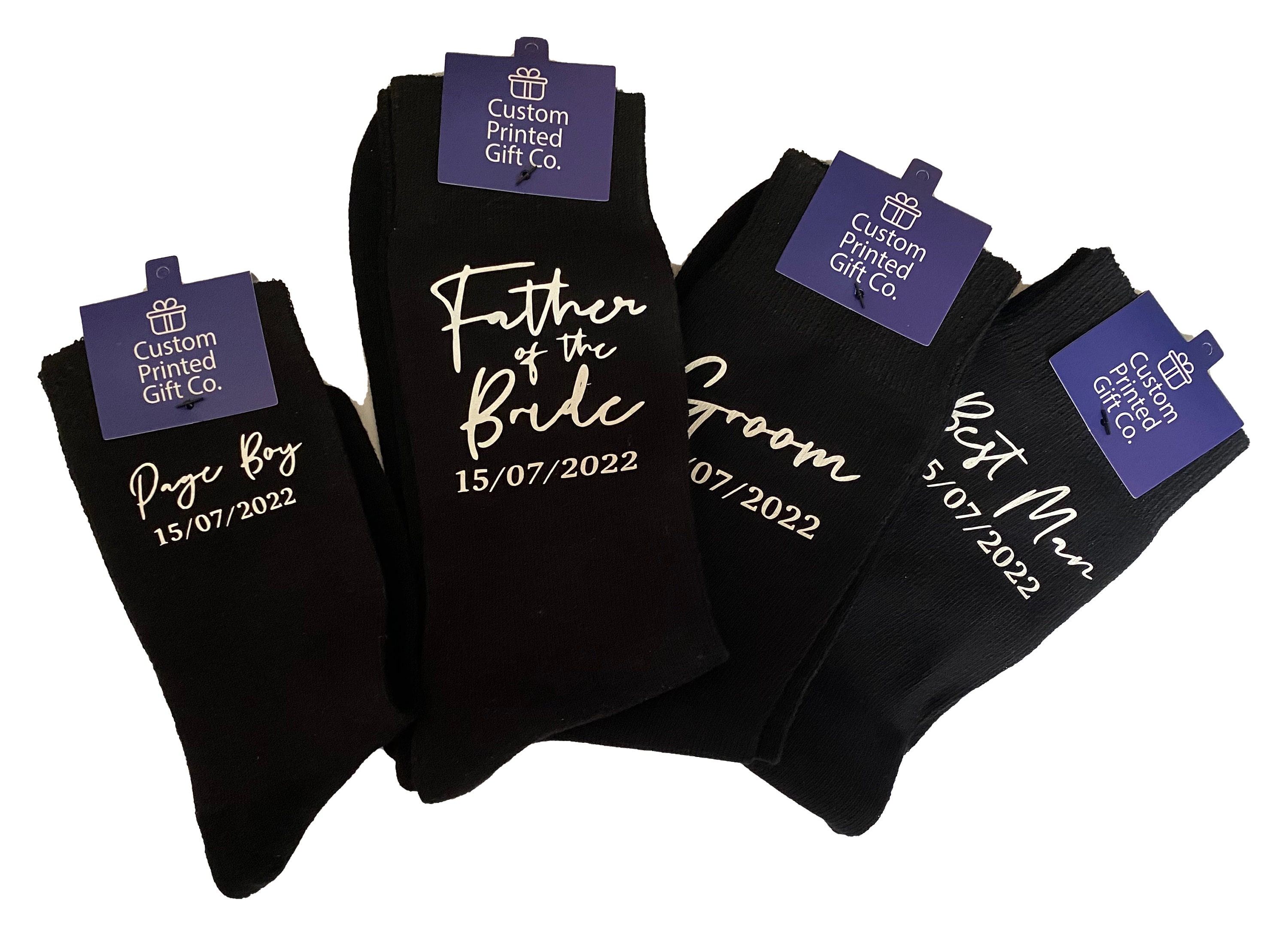Calze Nere Personalizzate Per Sposo | Uomo Migliore, Papà - Foto 4