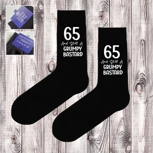 65th Birthday Gift Socks - ANY YEAR Joke Swearing - novelty socks present. Customisable personalised gift!
