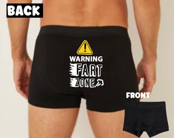 Funny Fathers Day Gift Fart Joke Boxers Gift for for dad WARNING FART ZONE  gift for fathers day funny pants for him black mens boxer shorts