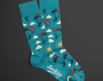Paragliding Socks | Jacquard Knit Sockies® | Paraglider Gift | Adventure Sports Socks | Unique Pilot Gift | One Size Unisex