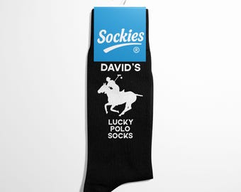 Personalised Lucky Polo Socks, Custom Polo Gift, Funny Sports Socks for Him, Polo Present - Sockies®