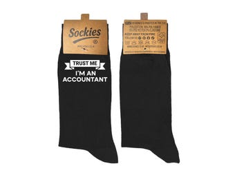 Trust Me, I'm an Accountant Socks – Fun Gift for Accountants, Bookkeeper | UK Sizes 6-12