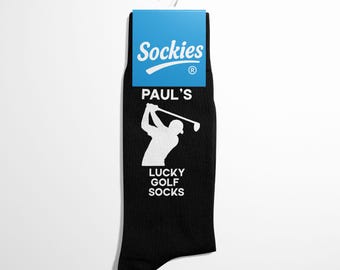 Personalised Golf Socks – Custom Golf Gift for Him, Funny Golf Socks with Name, Golfing Birthday Gift, Father's Day - Sockies®