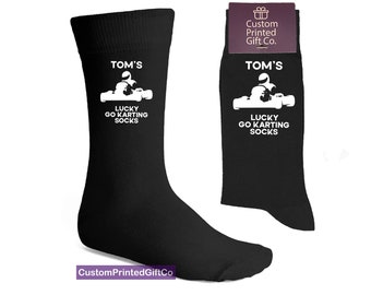 Personalised Lucky GoKarting Socks, Go Karting Gift - Gift for Racer Go Karter -  Gift for Her / Him - GoKarting, Karting Racing Gifts