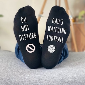 Personalised Do Not Disturb NAME is watching TEAM Football Socks - Custom Men&#39;s Gift - Birthday - Father&#39;s Day Gift - Personalised Socks