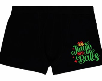 JINGLE MY BALLS - Christmas Gift - Secret Santa - Boxers Gift for for him  gift for x-mas, pants for him black mens boxer shorts