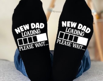 NEW DAD LOADING Dad To Be Novelty Socks. Gift for Expectant Dad. Daddy Gift. Gift from Baby- New Parents - Baby Gifts - Keepsake Gifts