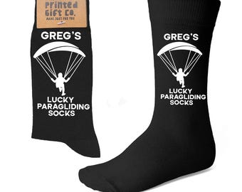 Personalised Lucky Paragliding  Socks, Paraglider Gift - Gift for Paraglider -  Gift for Her / Him - Paragliding accessories gifts